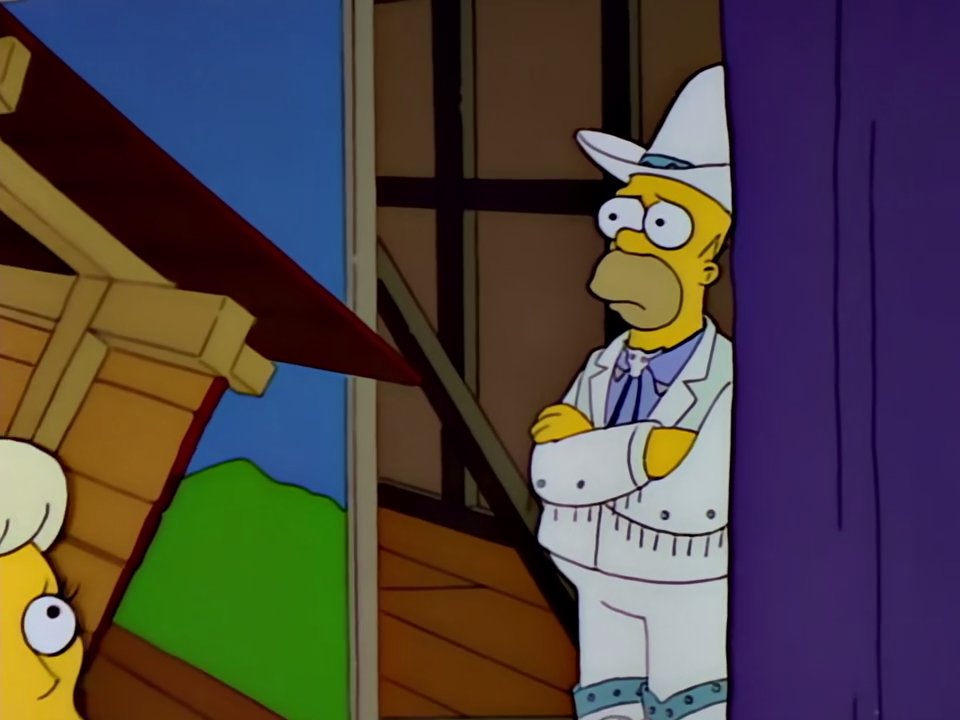 Colonel Humr Frinkiac - S03E20 - ♪ Oh, the bases were empty... ♪ Excuse me, are you ...