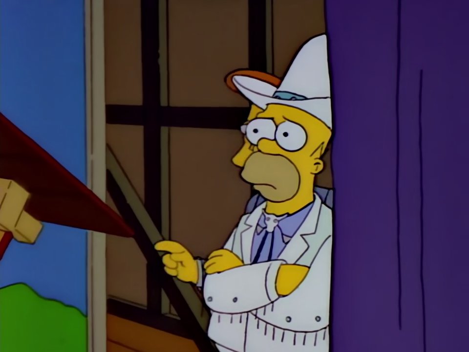 Colonel Humr Frinkiac - S03E20 - ♪ Oh, the bases were empty... ♪ Excuse me, are you ...