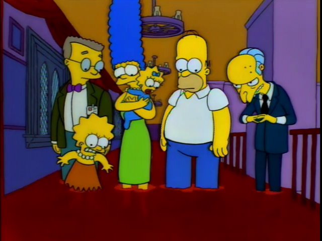 That's odd, usually the blood gets off at the second floor. : TheSimpsons