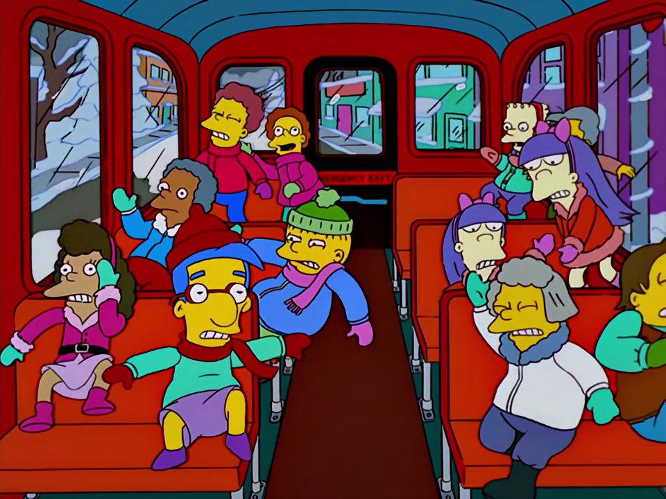 Frinkiac - S12E08 - MAN ♪ Since we've no place to go ♪ ♪ Let it snow ...