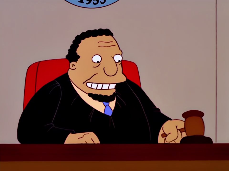 Judge Snyder Frinkiac - S13E02 - and I suppose boys will be boys. Case dismissed ...
