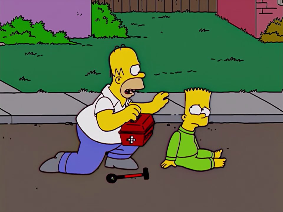Simpsons First Aid Frinkiac - S15E09 - Your dad's not handy. Son, are you okay? I brought ...