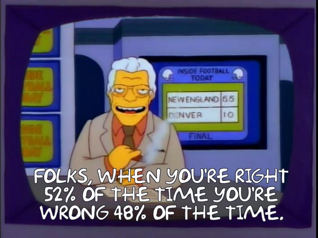 Frinkiac - S03E14 - Folks, when you're right 52% of the time you're wrong  48% of the time.