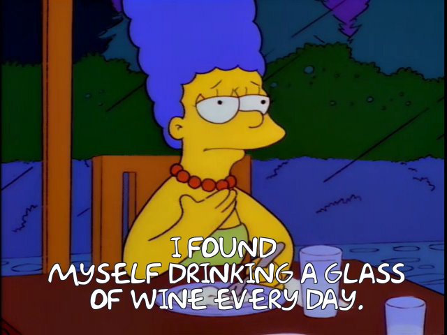 1123021.jpg?b64lines=SSBmb3VuZAogbXlzZWxmIGRyaW5raW5nIGEgZ2xhc3MKIG9mIHdpbmUgZXZlcnkgZGF5Lg==