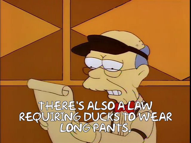 Simpsons Duck Pant Law