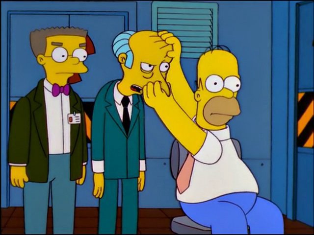 Turn around Simpson! - No! I can't get in trouble if I can't see you ...