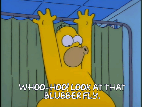 Woo hoo! Look at that blubber fly!